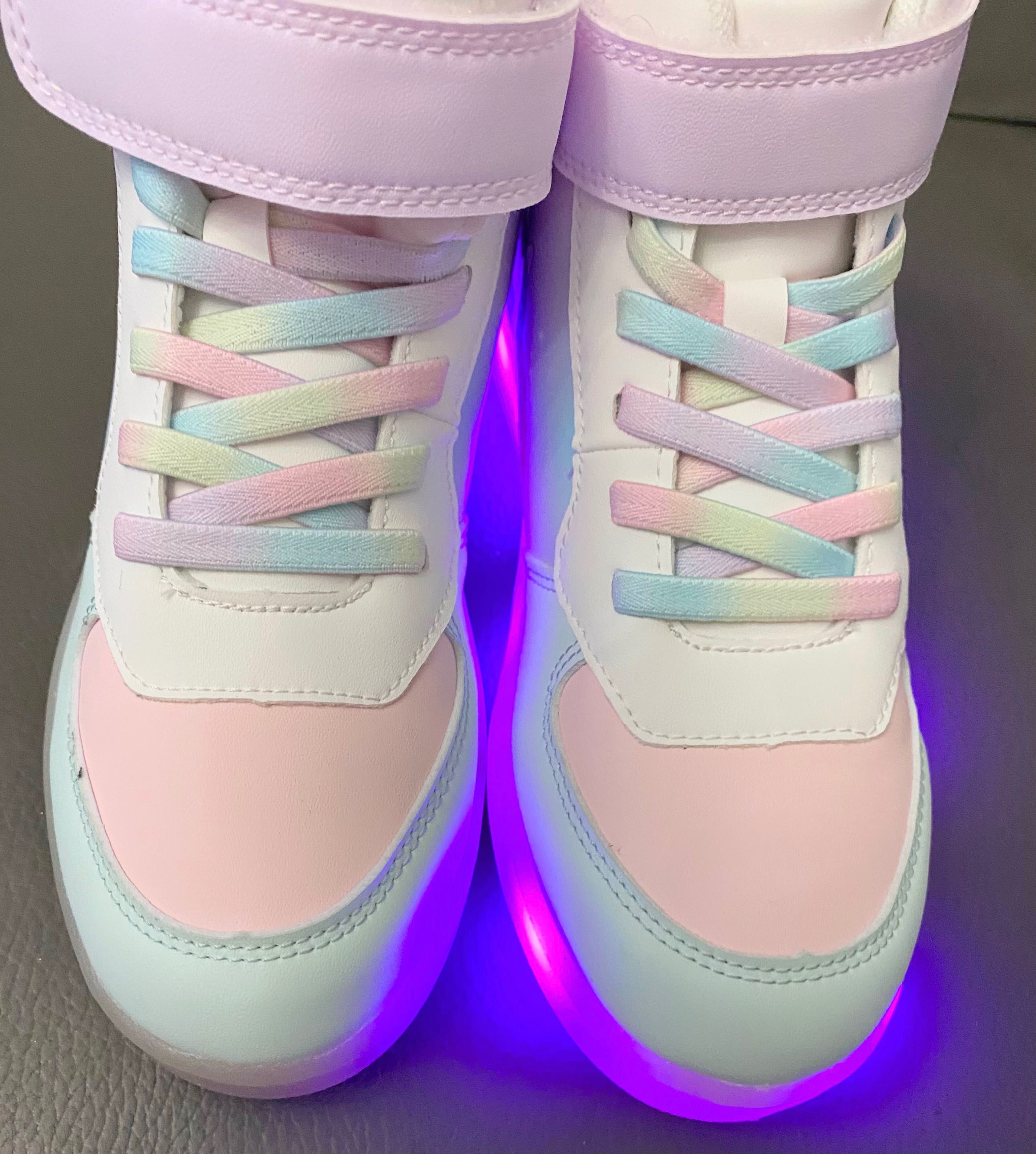 Unicorn, jednorożec, buty świecące podeszwa led, diody