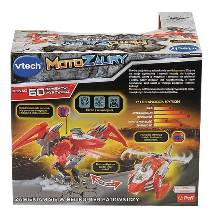 zabawka interaktywna motozaury pteranodon kyrion 2w1 helikopter vtech