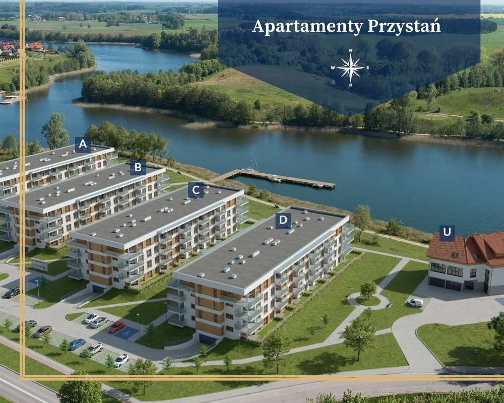 Mazury | Widok na jezioro | Nowe | 2-pok. mieszkanie 36,82 m² z taras