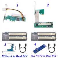 Конвертер адаптер PCI-e x1 и M.2 NGFF в PCI и Dual PCI, chip ASM1083