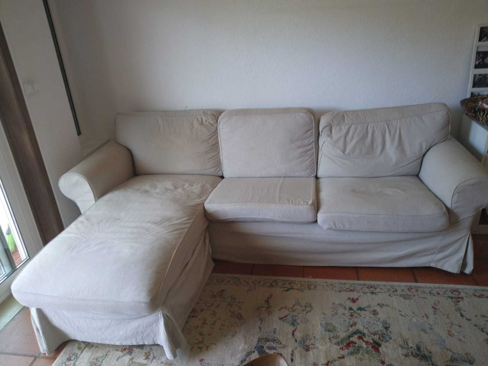 EKTORP
Sofá 3 lugares c/chaise longue, Kilanda bege claro