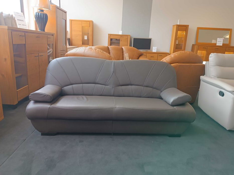 Nowa Kanapa 200cm,  SKÓRA NATURALNA, ze spaniem, -32% MEBLE PYKA