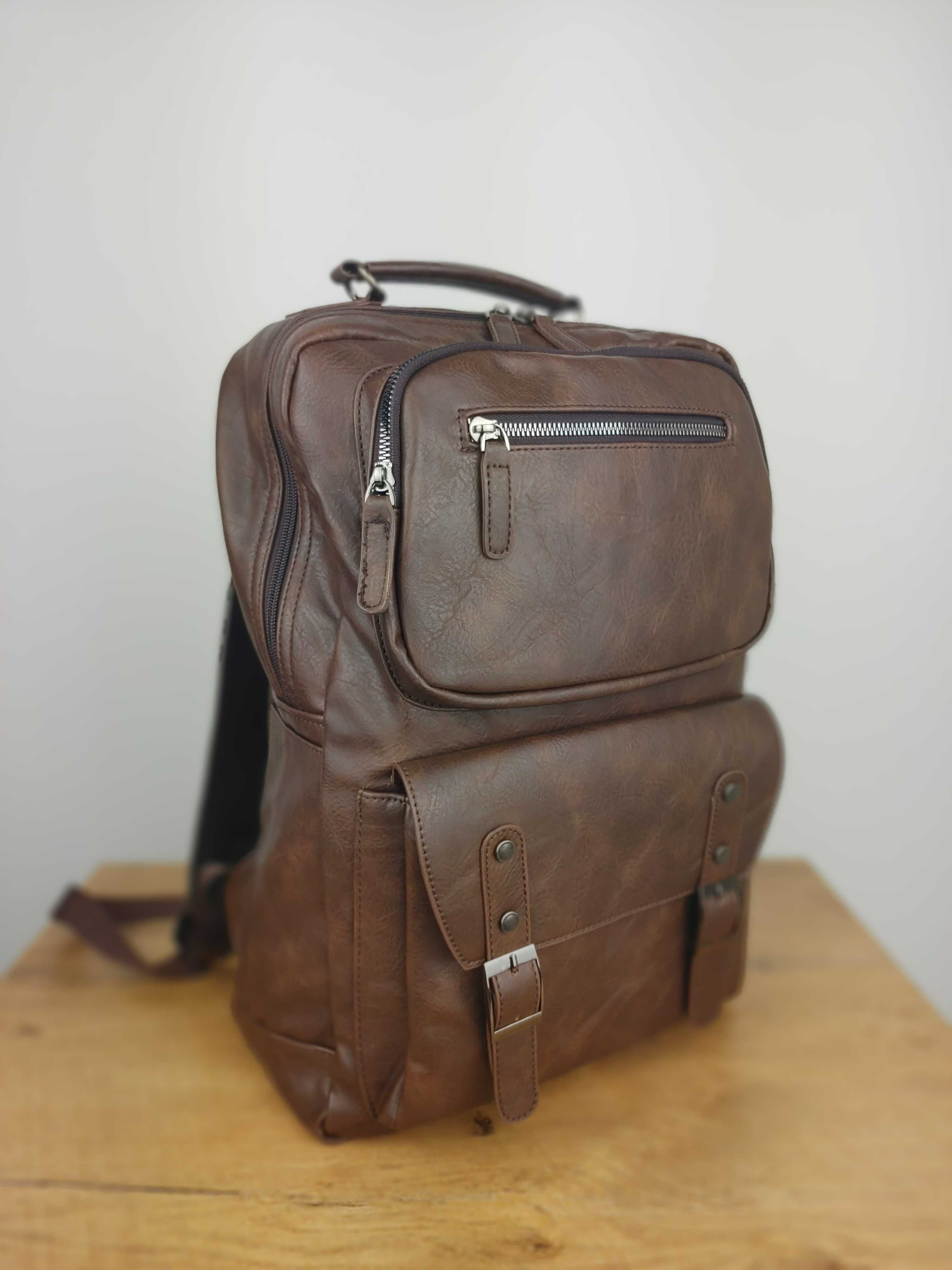 Plecak Męski z Kieszeniami Retro Vintage Na Laptopa Pojemny XXL