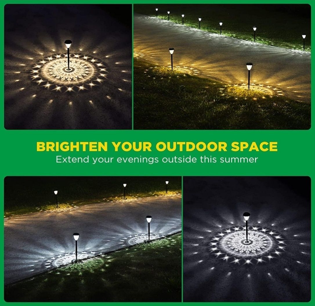 Lampy solarne do ogrodu, zestaw 6 sztuk, 42 cm