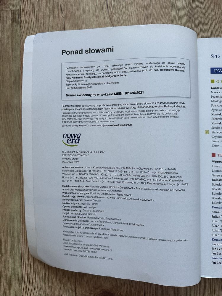 Podręcznik do języka polskiego „Ponad słowami 3 cz. 2”