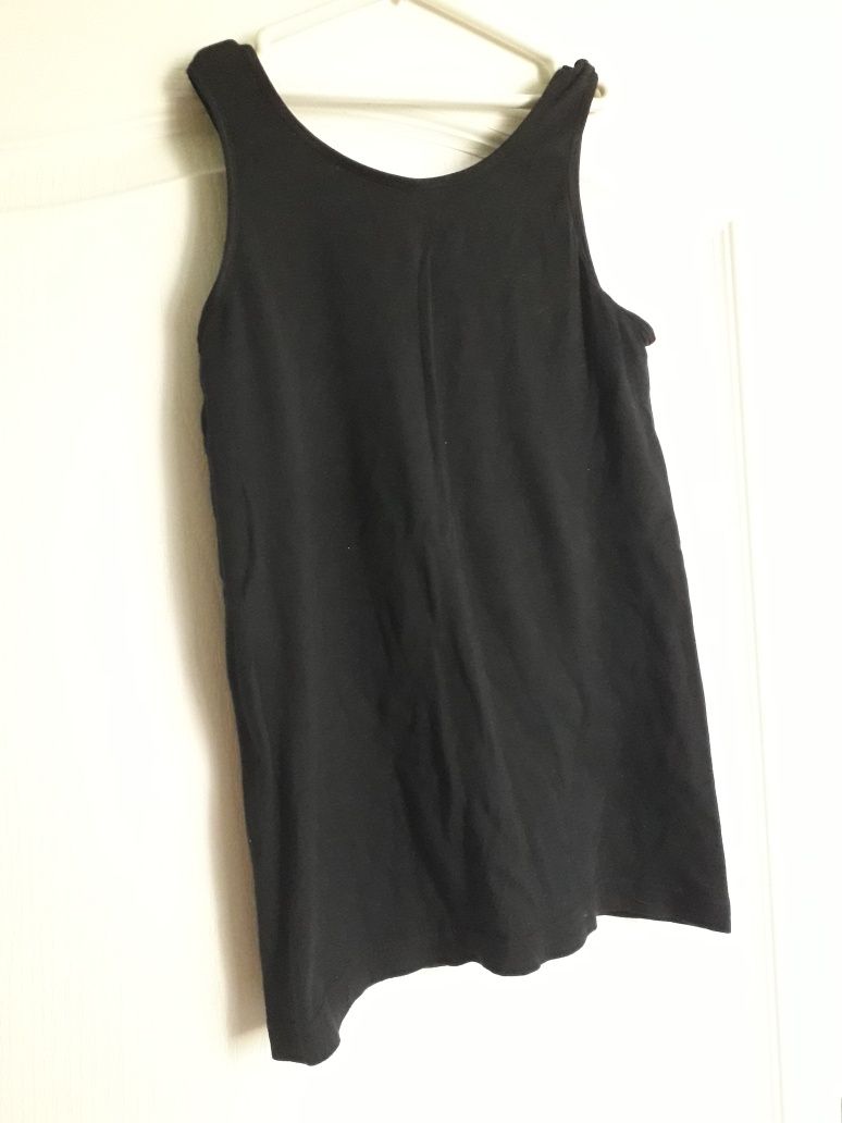 Bluzka top t-shirt bokserka czarna na lato S na ramiaczkach