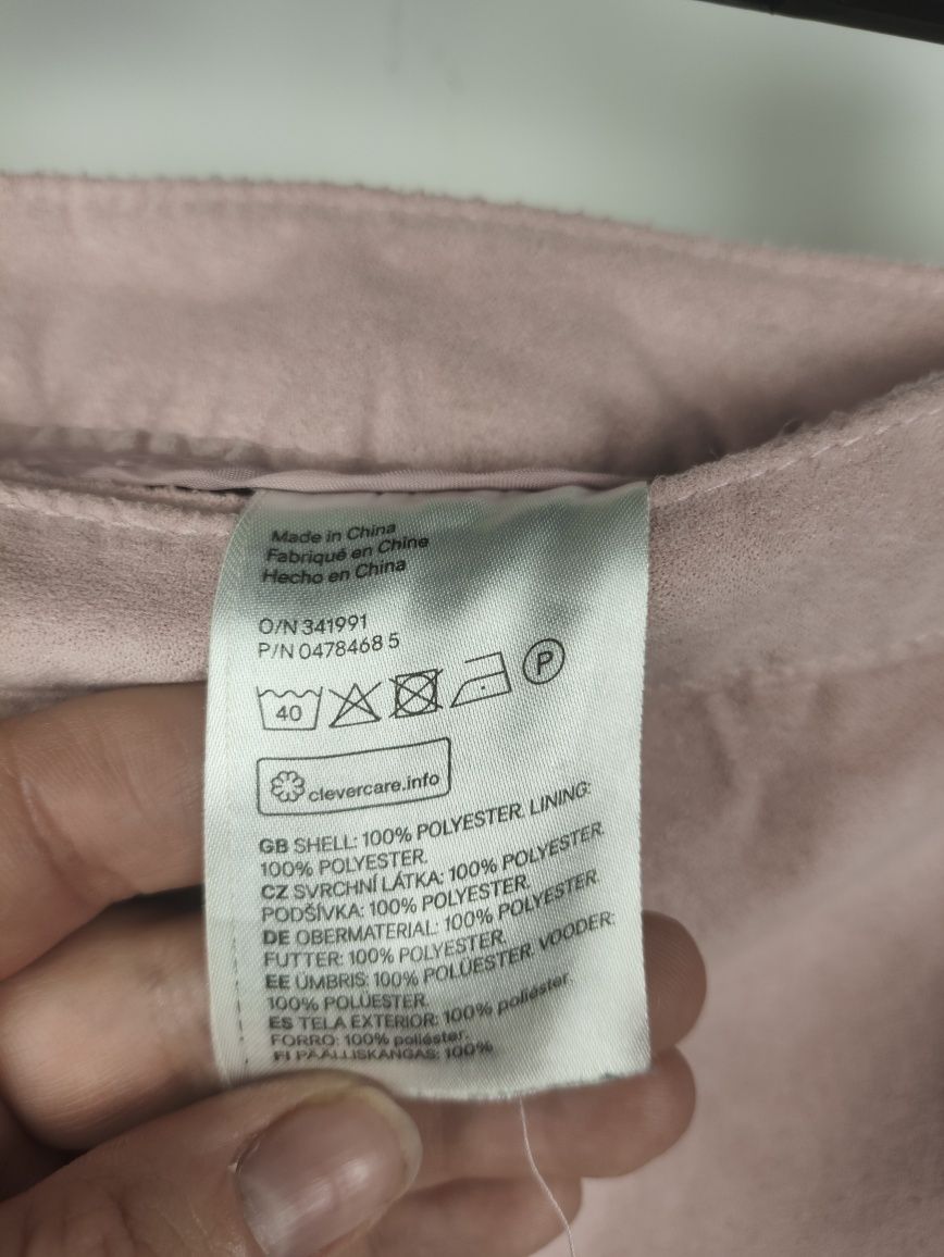 Pudroworóżowa spódniczka z imitacji zamszu – H&M Divided