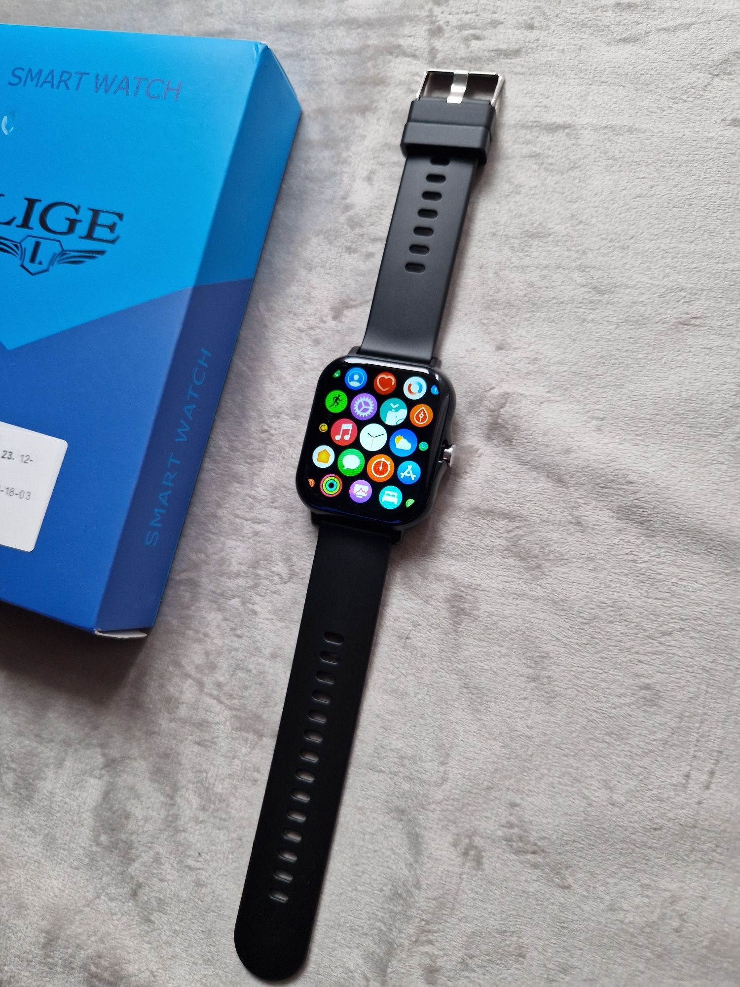 Smartwatch lige komplet, dwa paski czarny