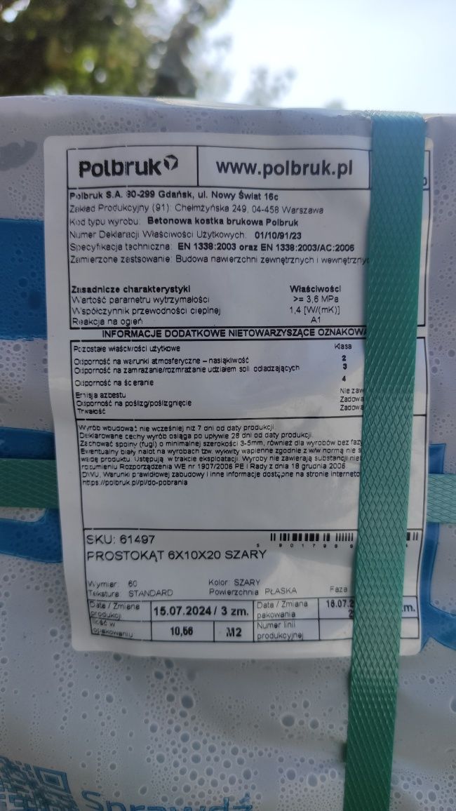 Kostka brukowa prostokąt czerwony i szary