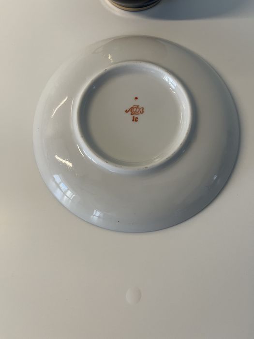 Чашка пара ,(ЛФЗ) коллекционная с празднич надписью 8-марта сост идеал