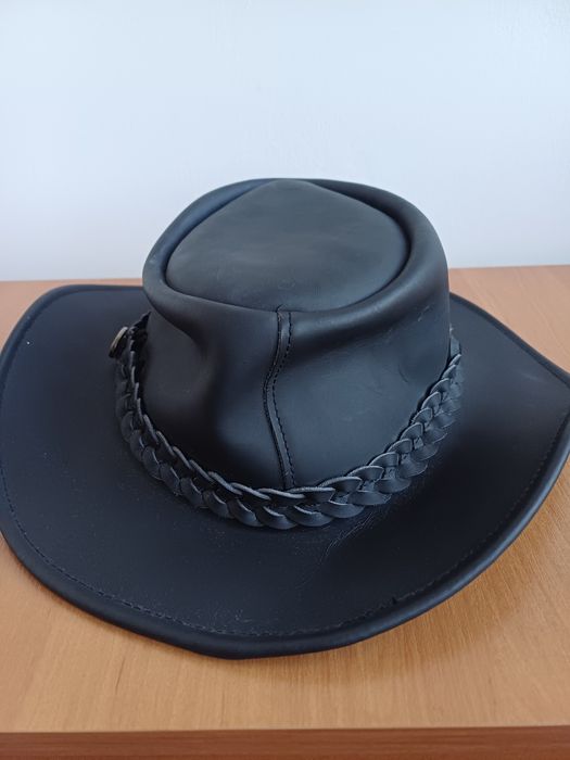Натуральная кожаная шляпа HAWKINS ориг Австралия 58 см