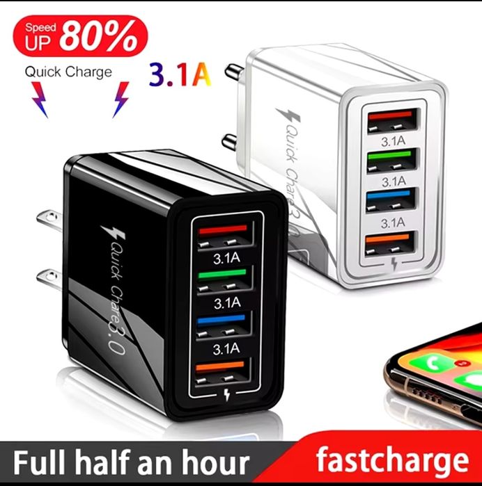 Быстое зарядное устройство 65W-190W+кабель10А USB на 4 -6портов