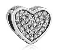 Charms Do Pandora Cyrkonie Serce Heart Love S925 Miłość