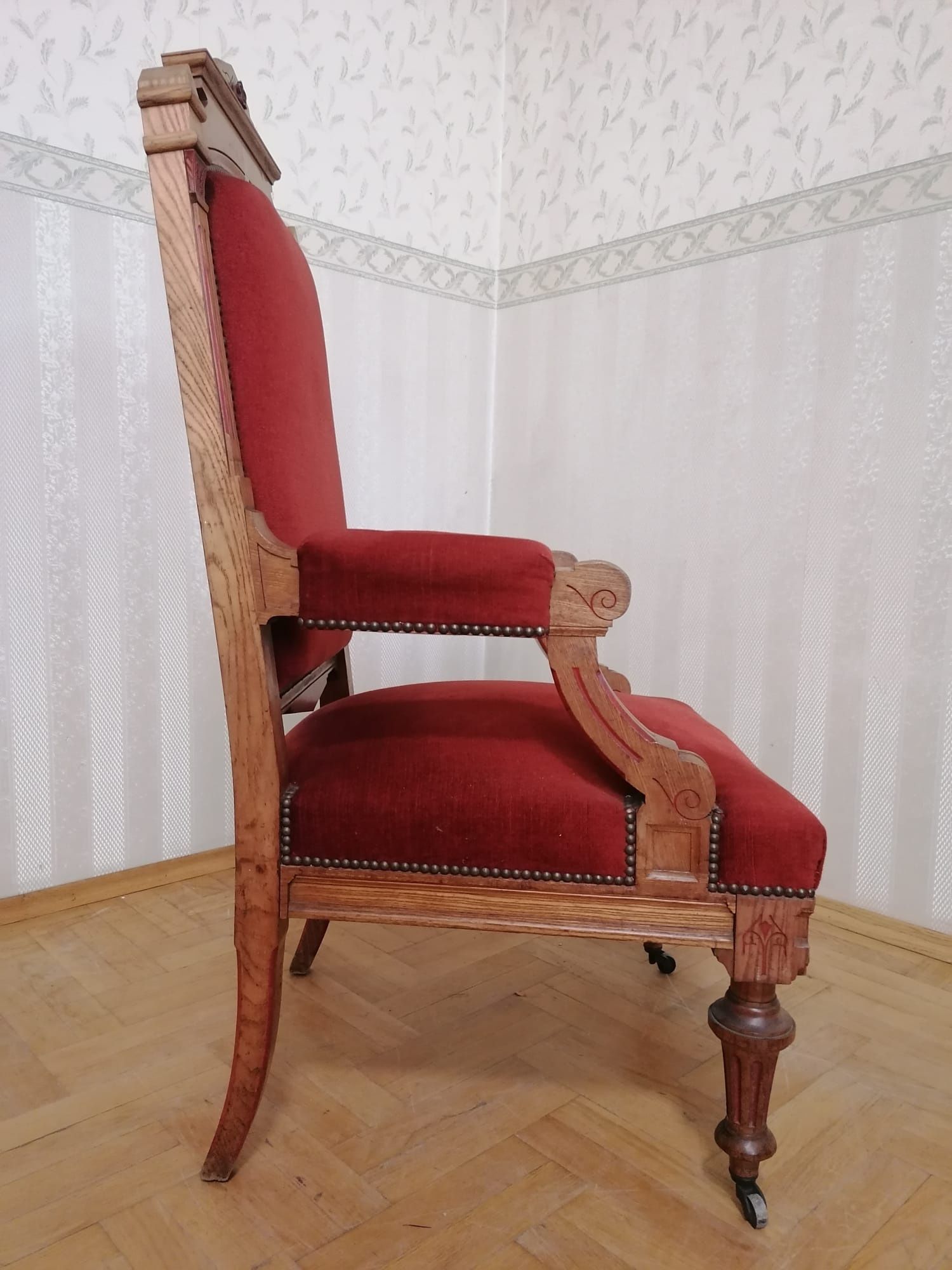 Dwa fotele trony eklektyczne 1879r  /