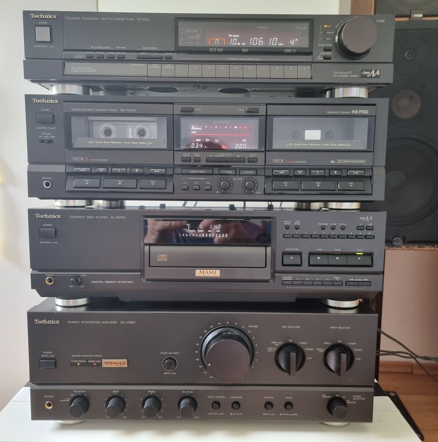 Technics SU-VX 830, SL-PS 700, RS-TR 555, ST-G 70