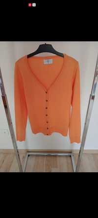 Sweter pomarańczowy,zapinany na guziki