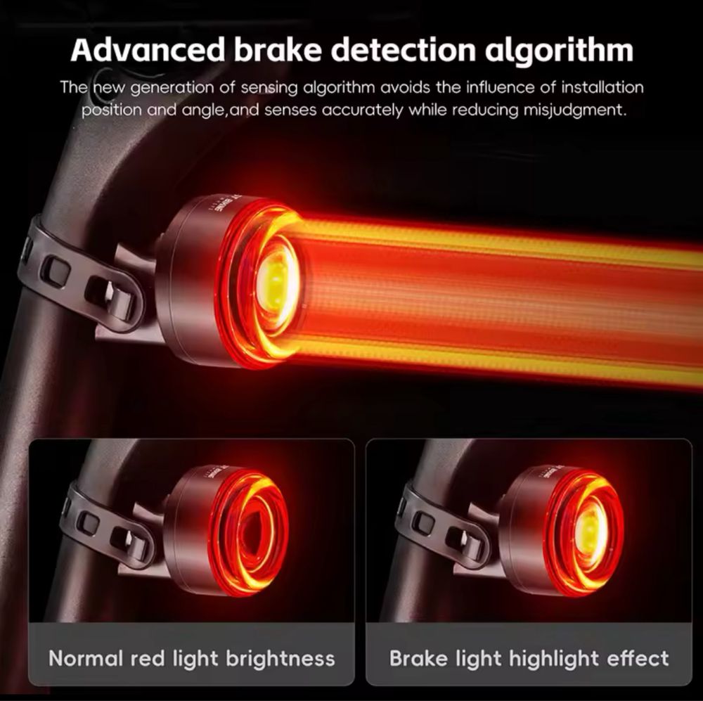 Światło rowerowe COB lamp !!! Start/Stop/Brake Sensor !!! Polecam