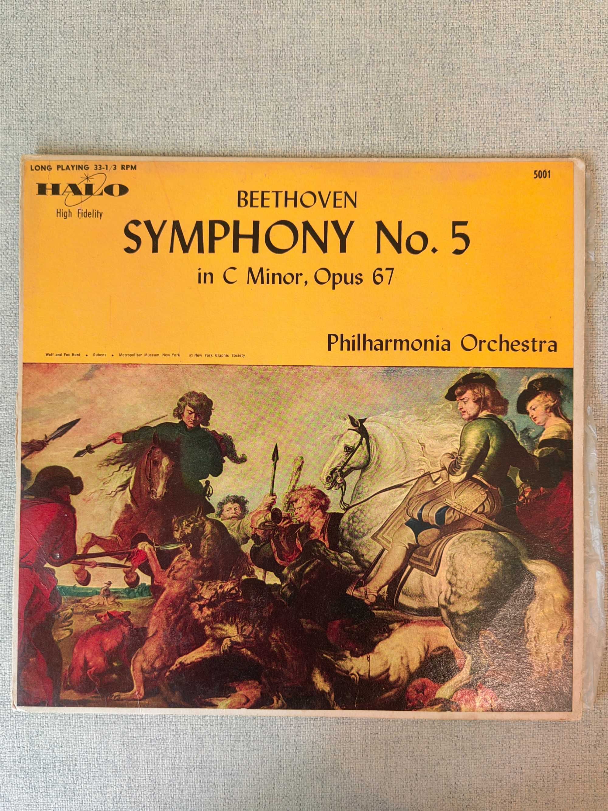 Vinil LP de Beethoven "Symphony No. 5 in C Minor, Opus 67"