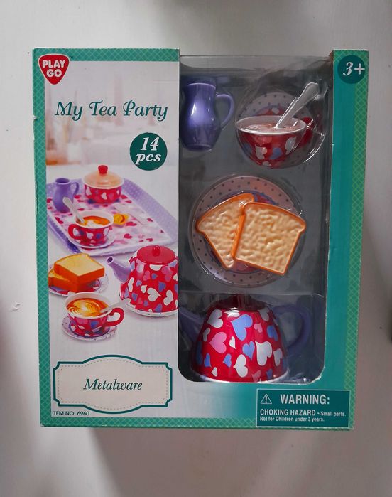 Serwis śniadaniowy dla dziewczynki - nowy, metalowy