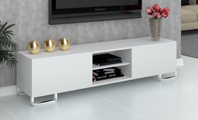 Szafka rtv biała połysk 160 cm
