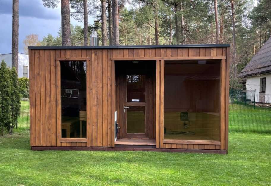 Sauna NOWOCZESNA Ocieplana Spa Ogrodowe Lipa Świerk Skandynawski