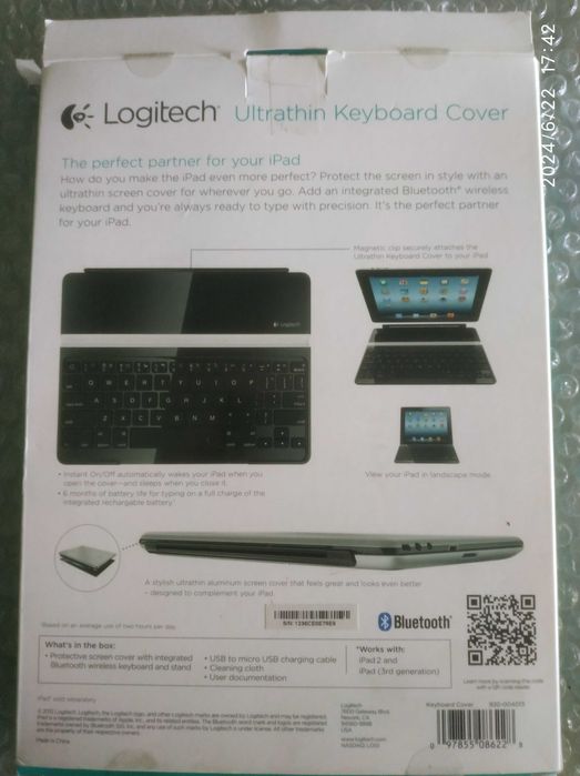 Чехол - клавиатура  для Apple iPad Logitech Ultrathin Keyboard Cover