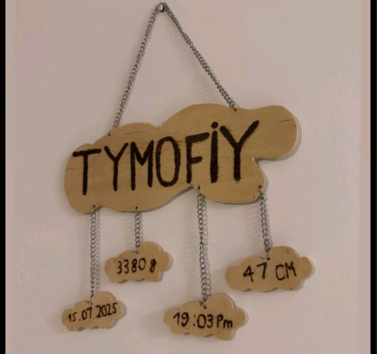 Декор на стіну. "Дані новонародженого" ім'я, вага, ріст і дата