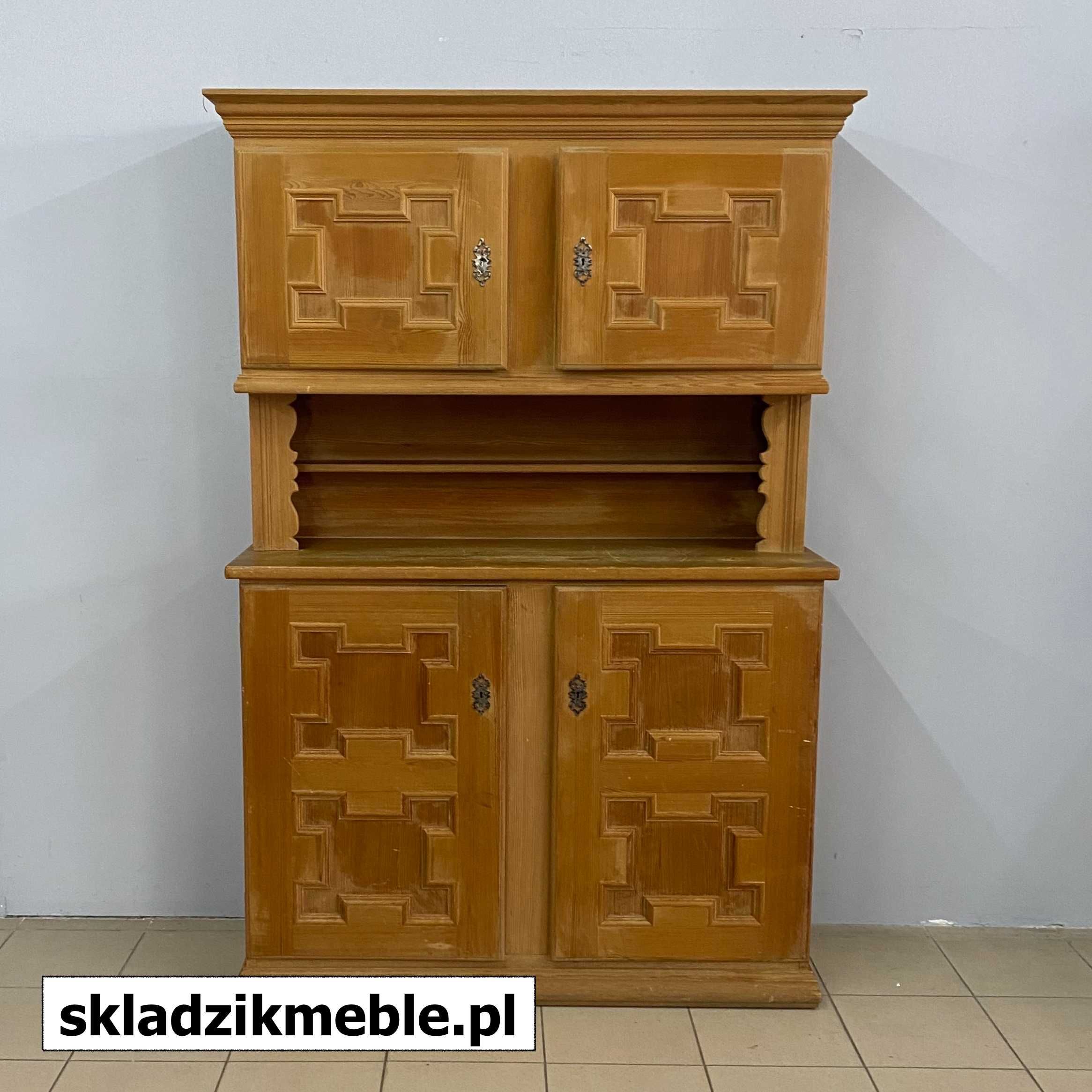 (0141) Skandynawski kredens sosnowy o szerokości 120 cm