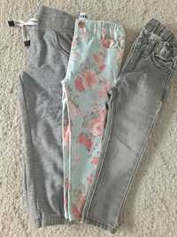 zestaw spodnie jeansy kappahl i dresy m&s 98