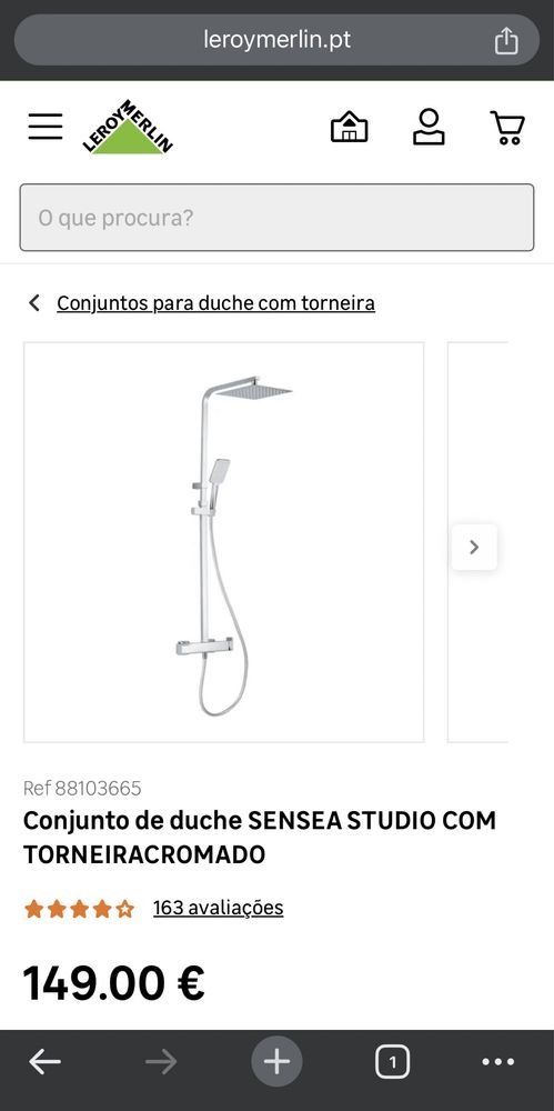 Duche Sensea Studio Cromado