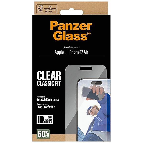 Szkło hartowane PanzerGlass Classic Fit EasyAligner na iPhone Air
