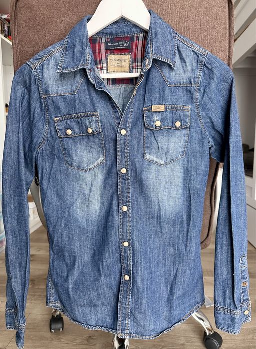 Джинсова сорочка Zara на хлопчика 11-12 років, 152 см