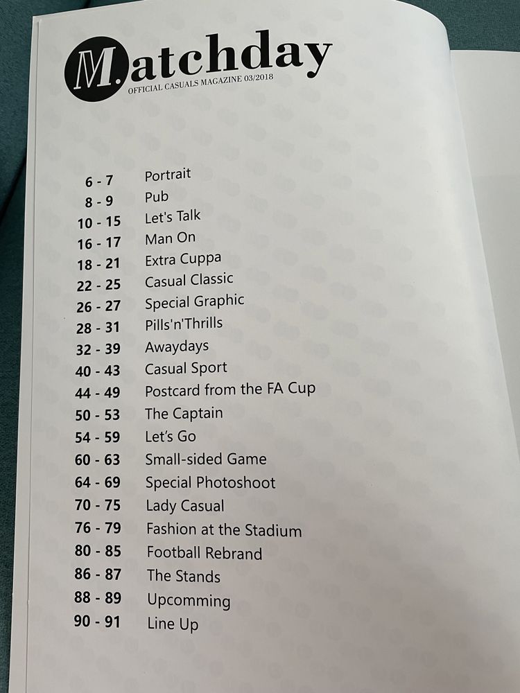 Matchday Official Casuals Magazine 3/2018