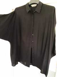 Czarna cienka bluzka z rękawami kimono, XL