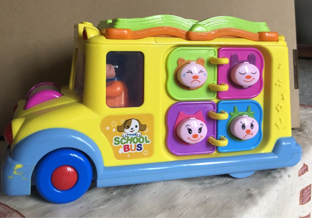 Музична іграшка сортер машина шкільний автобус розвиваюча тварини