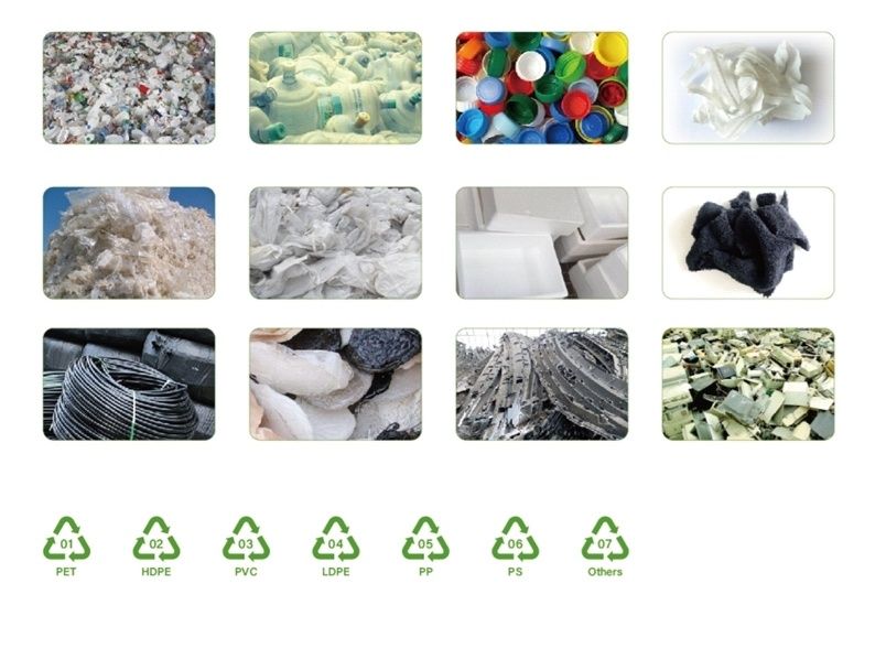 Reciclagem de Plásticos, trituração, lavagem, granulação.