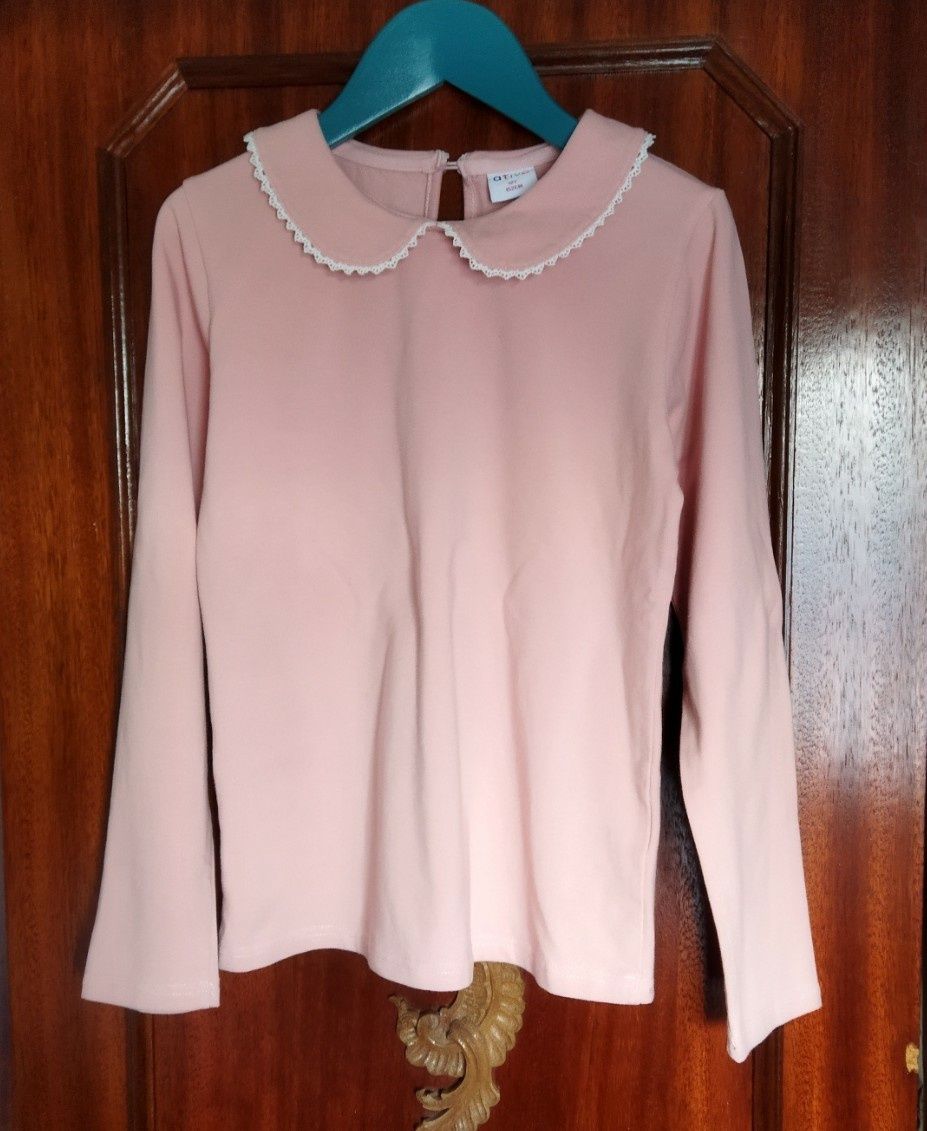 Camisola com colarinho cardada