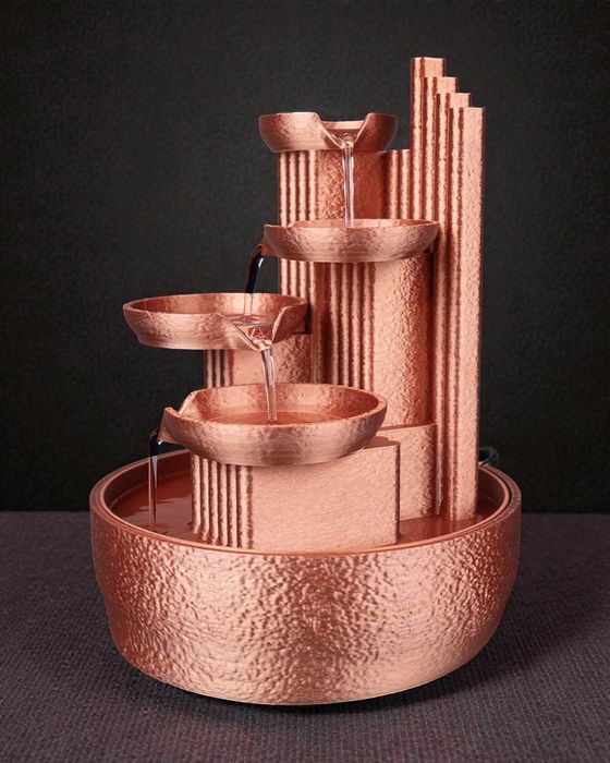 Fontanna Stołowa Chalice Harmonijny Relaks w Kolorze Miedzi- Nawilżacz