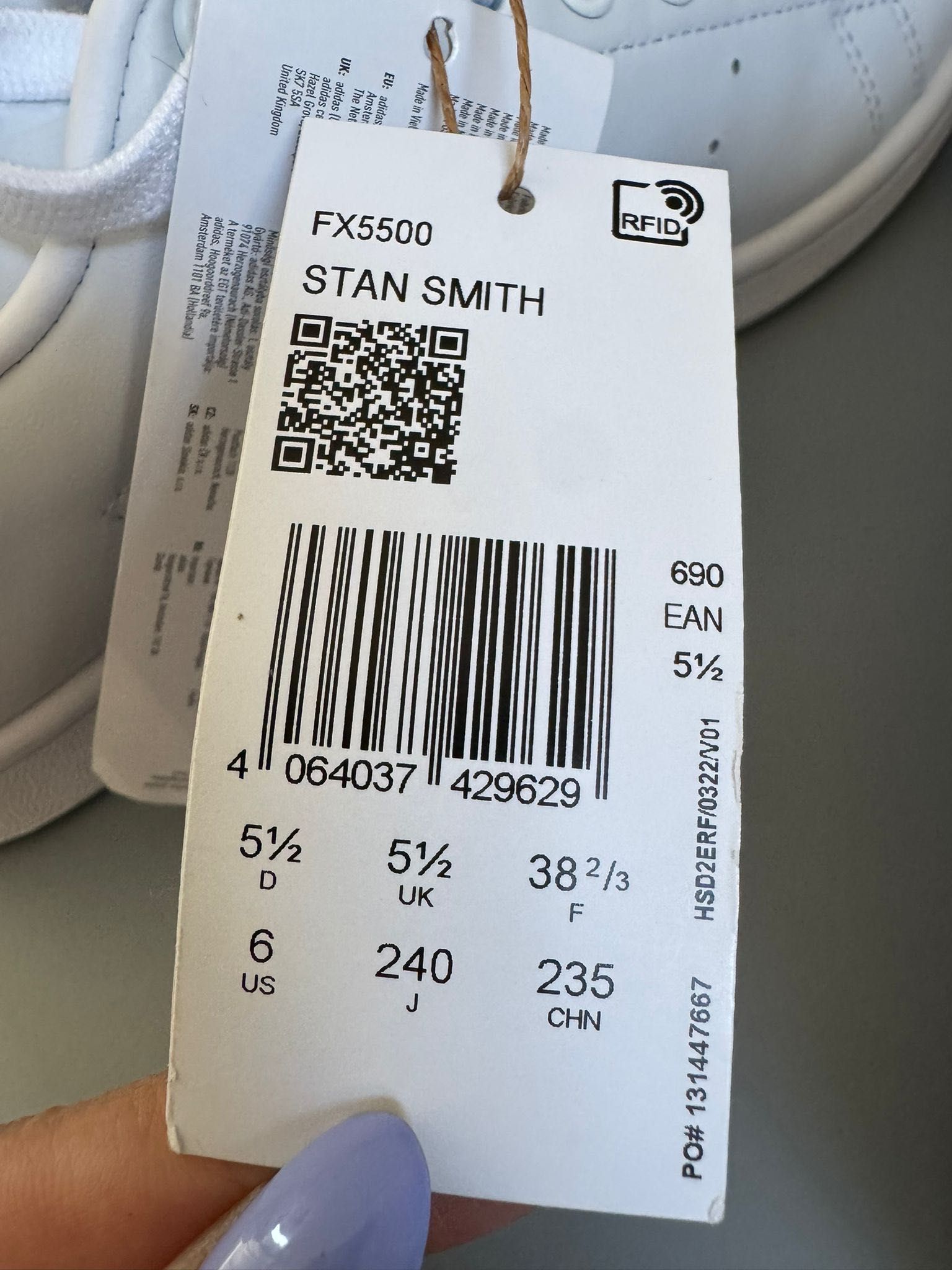 Nowe sneakersy męskie ADIDAS STAN SMITH białe 38 2/3