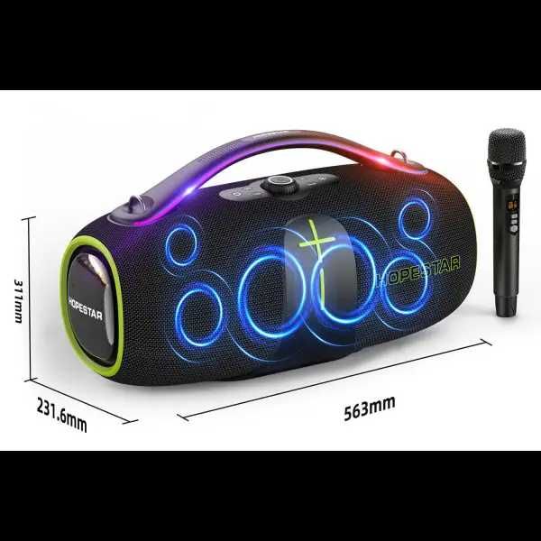 Портативна колонка Hopestar A85 400W, TWS, мікрофон, RGB подсветка