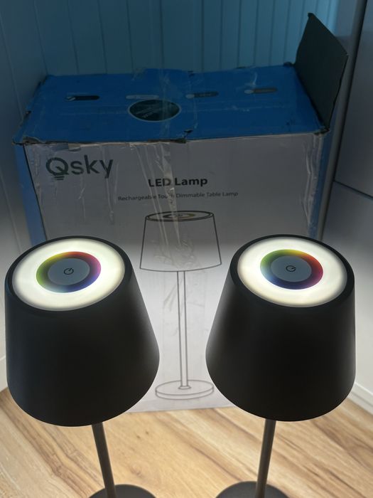 Qsky lampa lampki stołowa LED 2 sztuki akumulatorowa