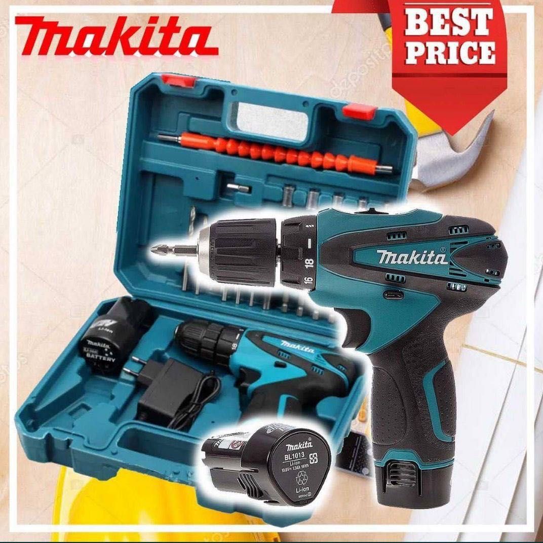 2АКБ Аккумуляторный шуроповерт Makita 12V с набором инструментов Дрель