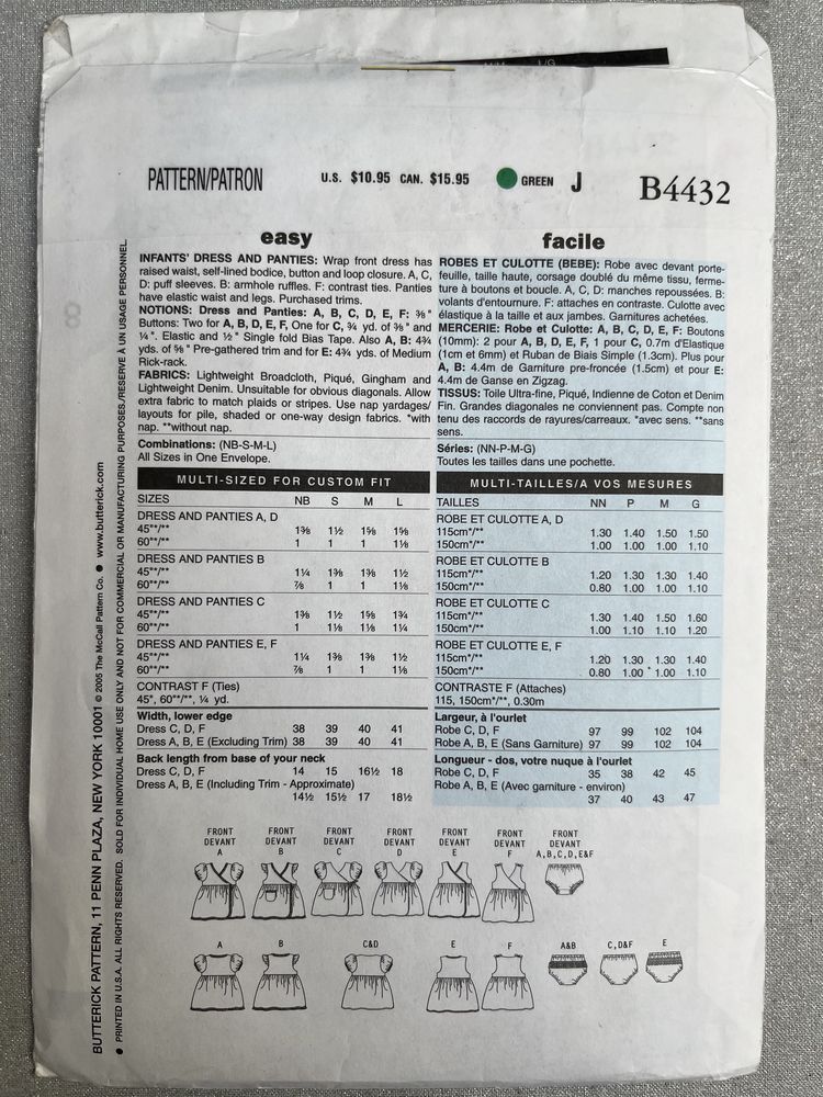 Wykrój krawiecki Butterick retro vintage