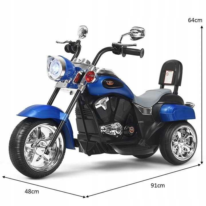 Motocykl elektryczny dla dzieci chopper 3 km/h do 30kg