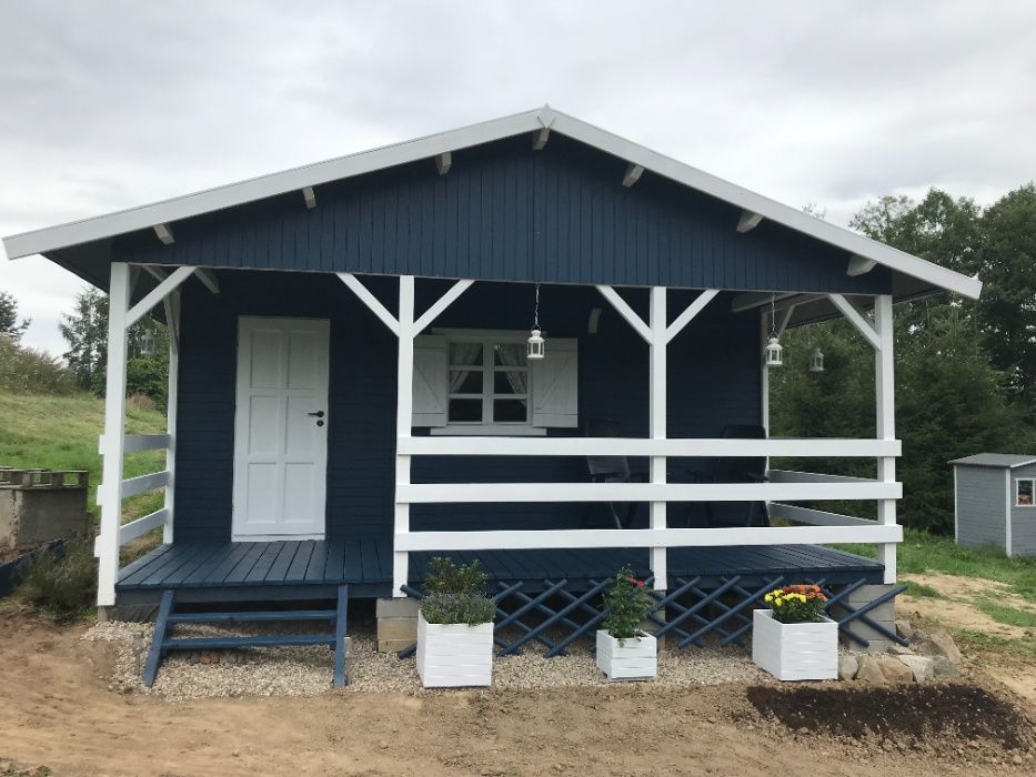 domek drewniany domki drewniane letniskowy z drewna dom 35 m2 WARBIT