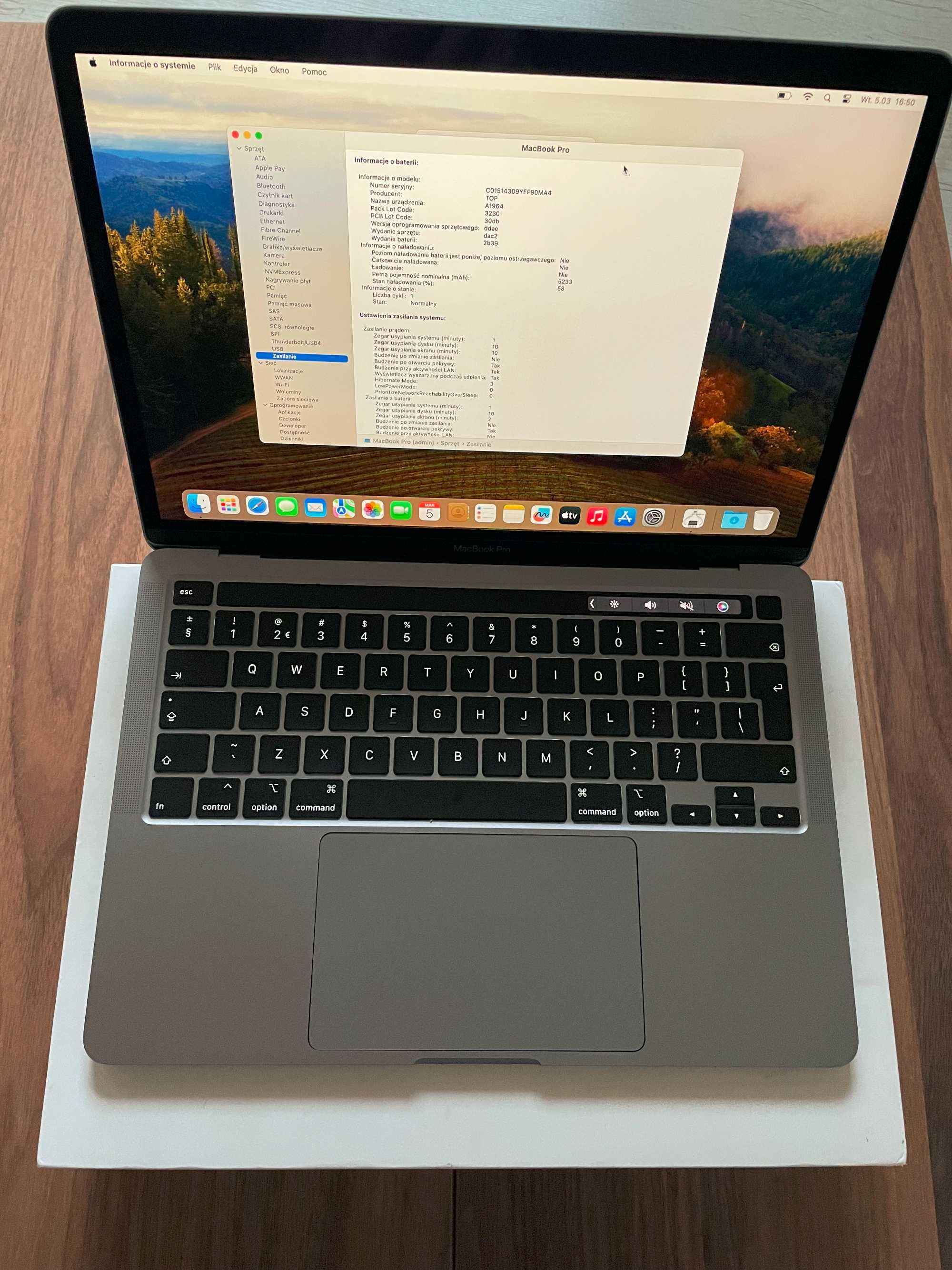 Perfekcyjny MacBook Pro 13,3" 2020 16GB/1TB szary BATERIA 100%