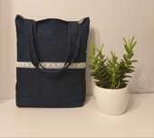 Torba jeansowa, shopperka, handmade, rękodzieło, na prezent
