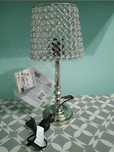 Lampka, lampa stołowa, nocna z kryształkami, glamour, oświetlenie