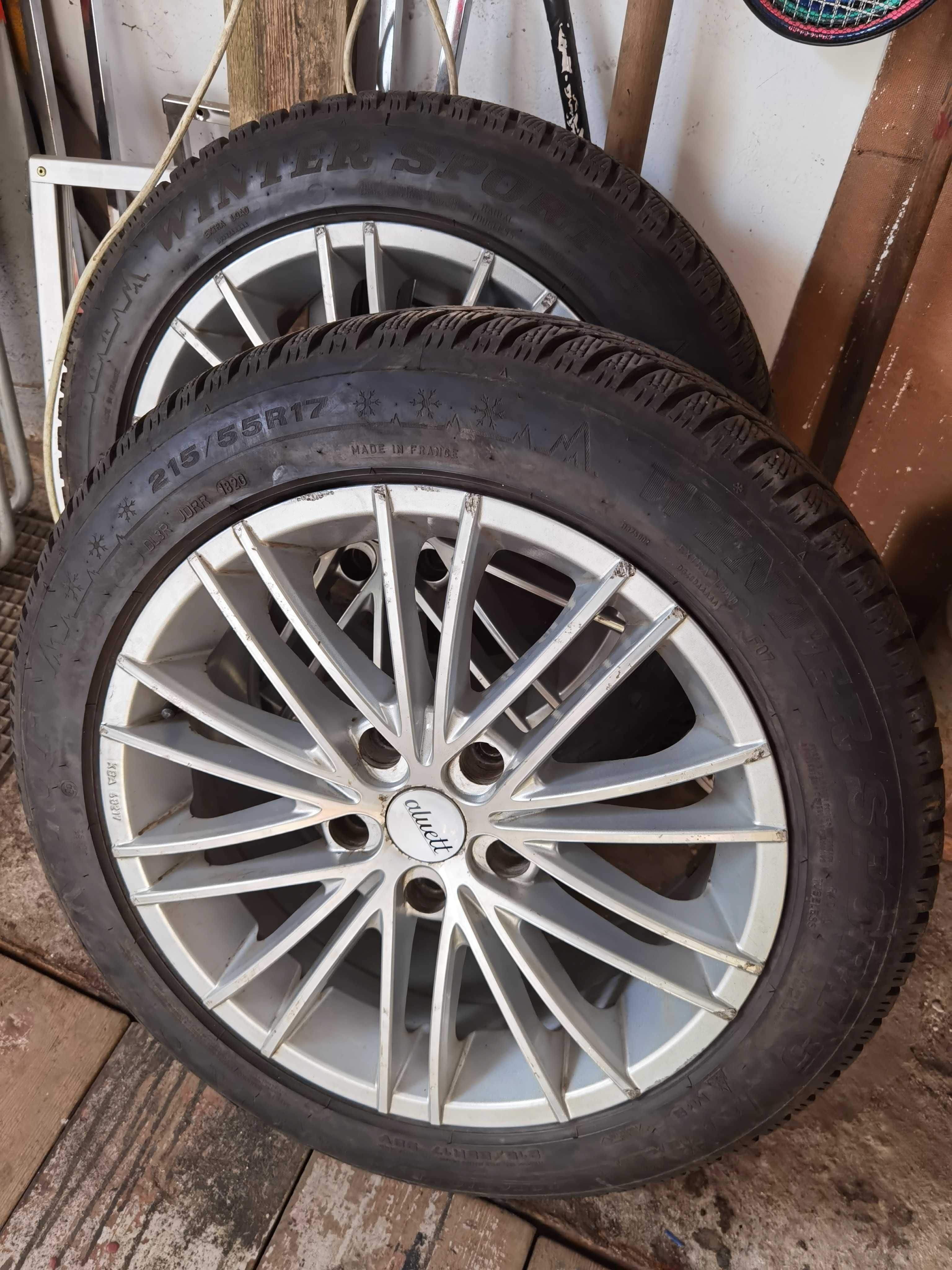 sprzedam felgi 17" 5x120 et 45 plus opony zimowe 215/55/17 8mm