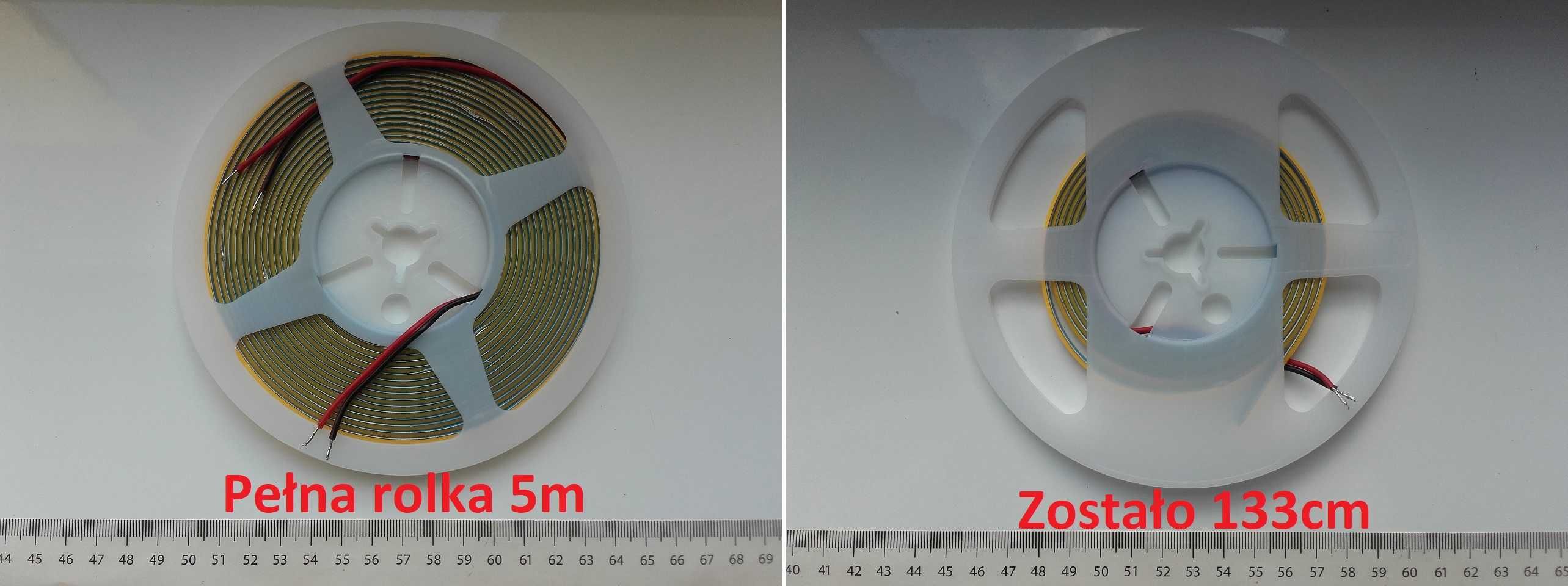 Taśma świetlna FCOB, COB, 384 LED, 5mm, 12V, Biały neutralny 10W na m